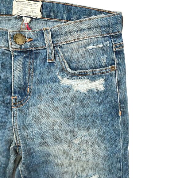 Current/Elliott The Stiletto Jeans in Denim Leopard Destroy Size 26 NWT $238 - Picture 8 of 12